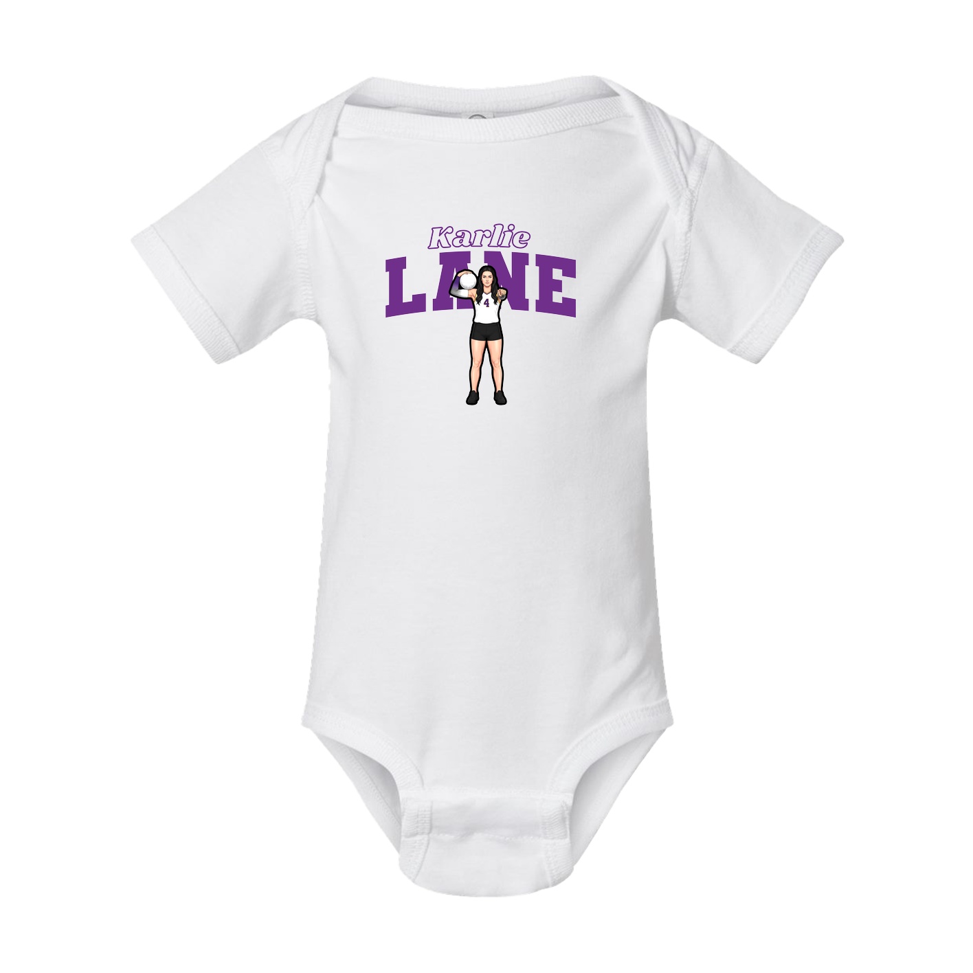 Baby Onesie — Name Arch in White