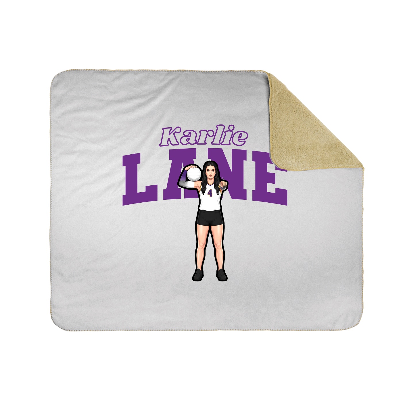 Throw Blanket — Name Arch in White