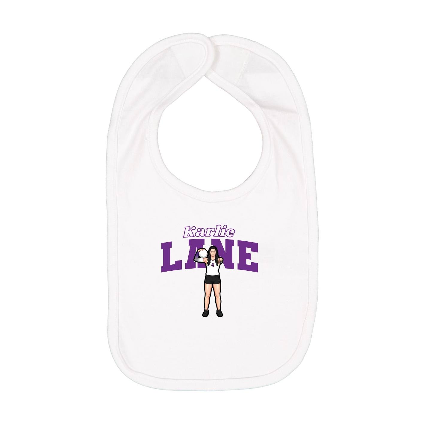Infant Bib — Name Arch in White