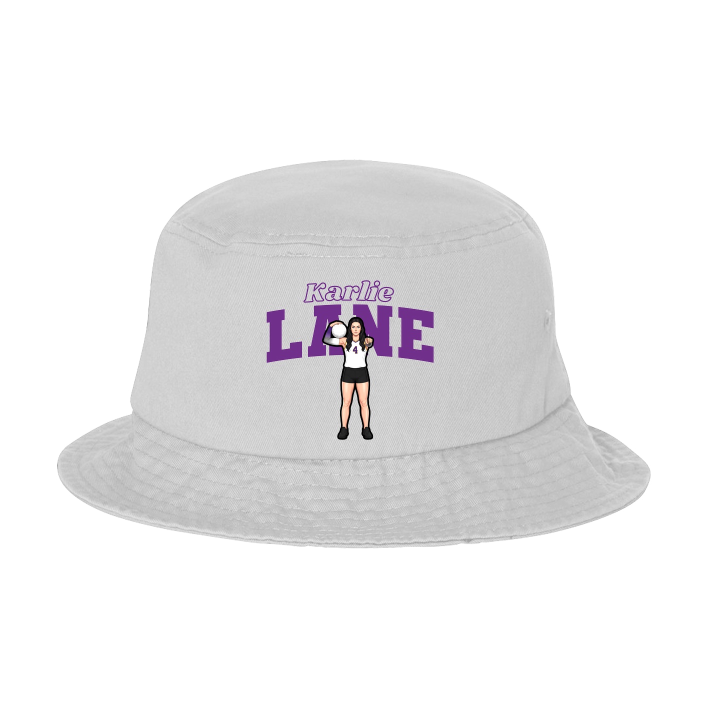 Bucket Cap — Name Arch in White