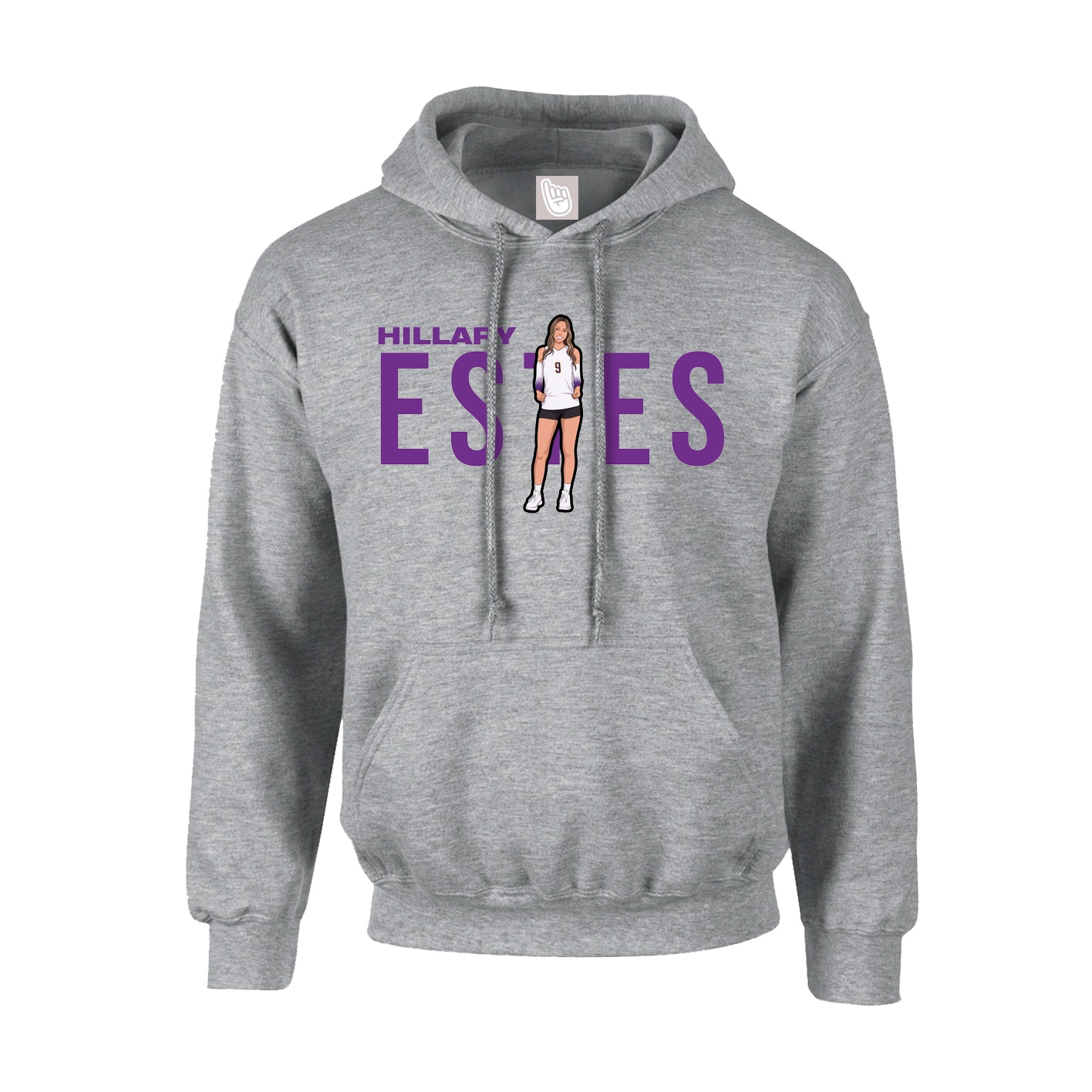 Hoodie — Player Name in Grey