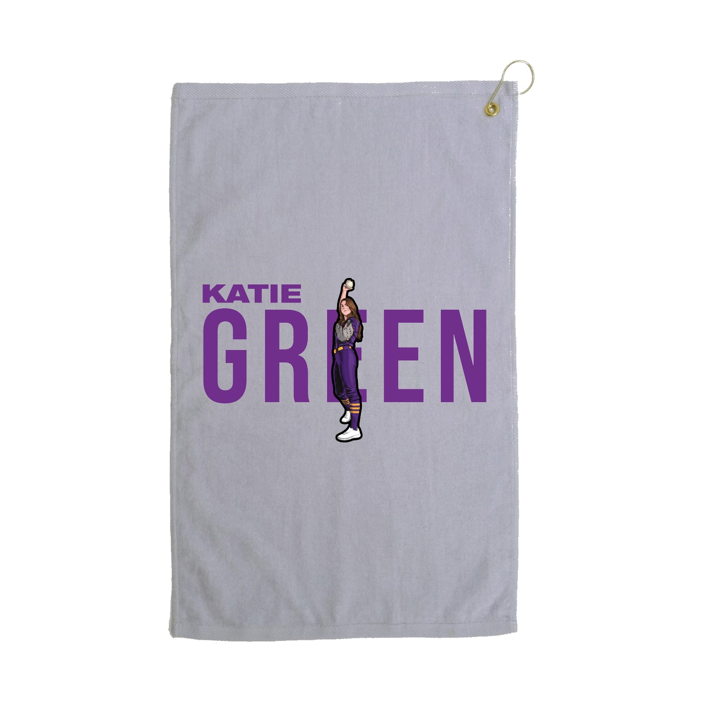 Golf Towel — Player Name in Grey