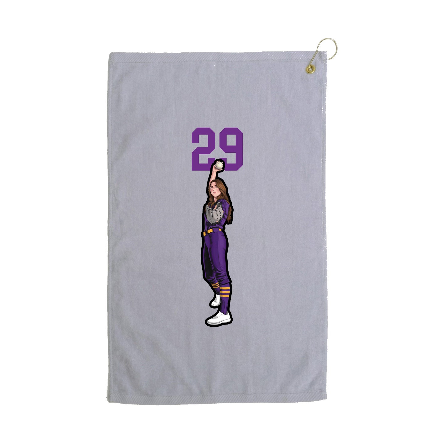 Golf Towel — Number Top in Grey