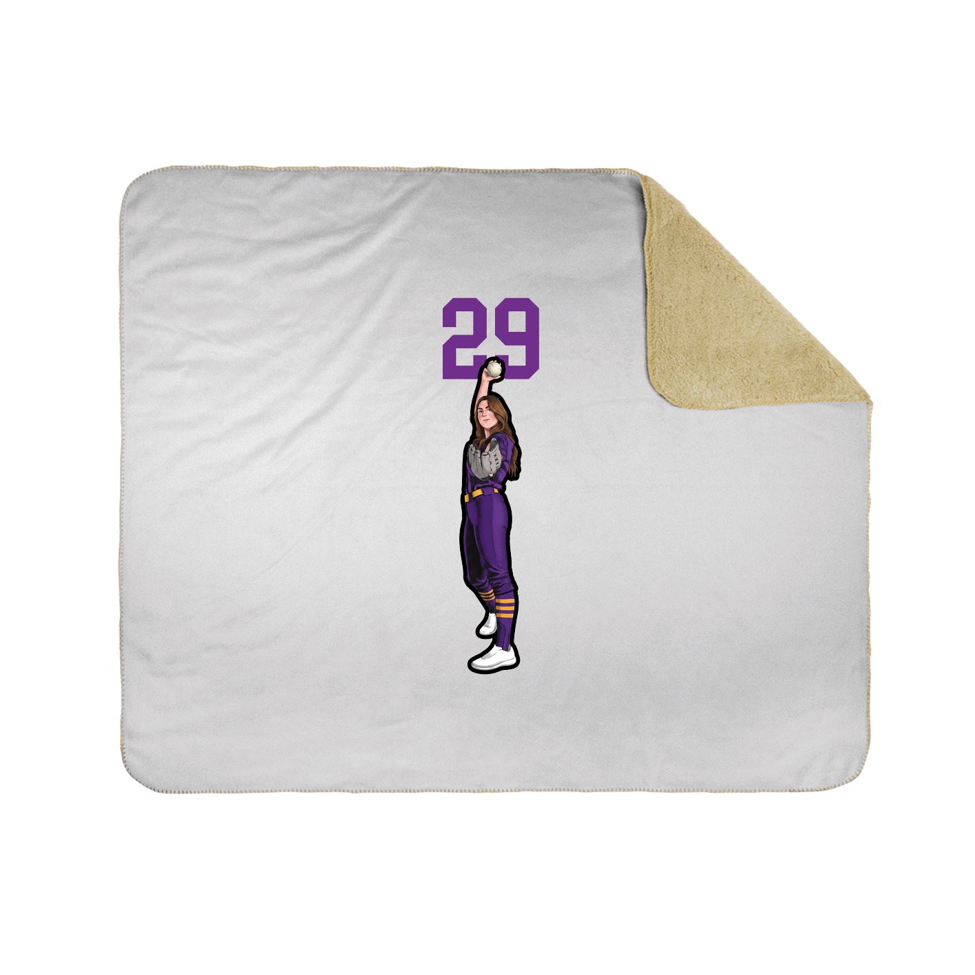 Throw Blanket — Number Top in White