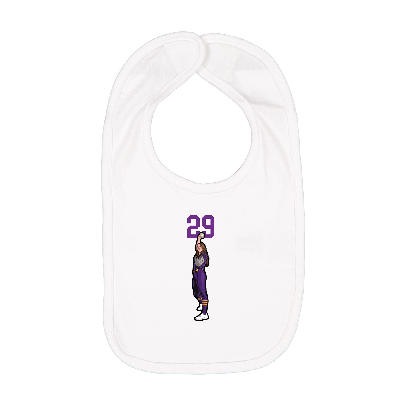 Infant Bib — Number Top in White