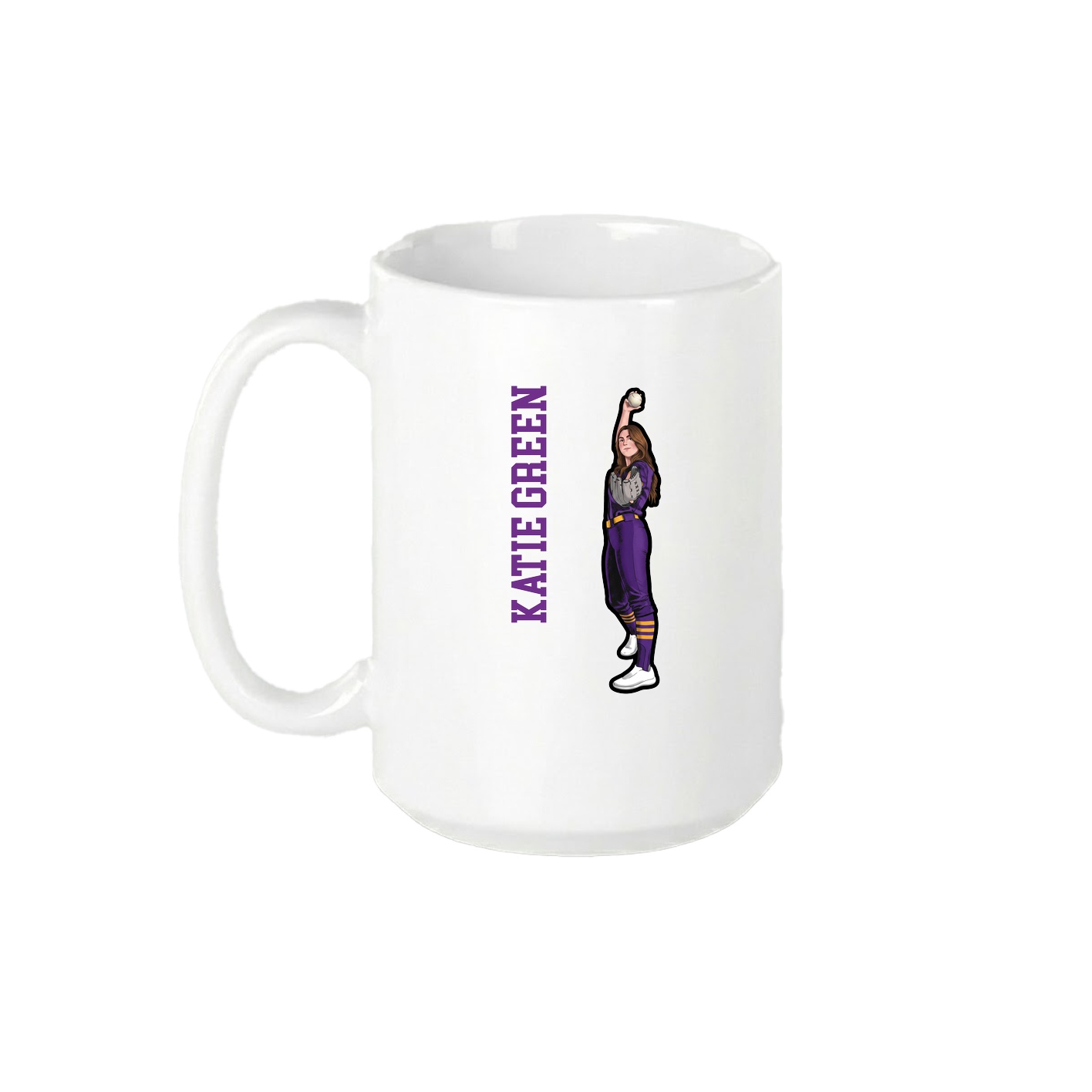 15oz Coffee Mug — Name Vertical in White