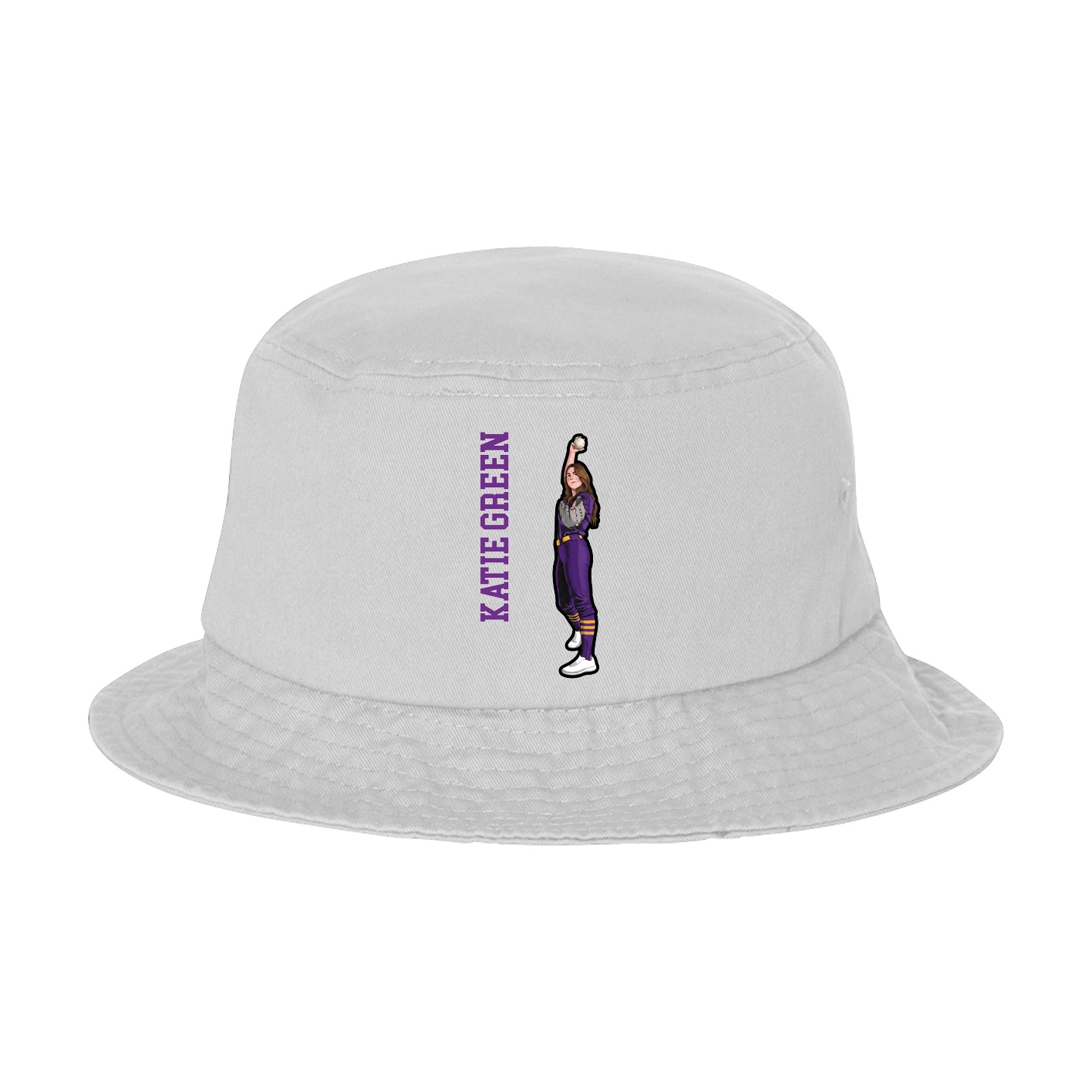 Bucket Cap — Name Vertical in White