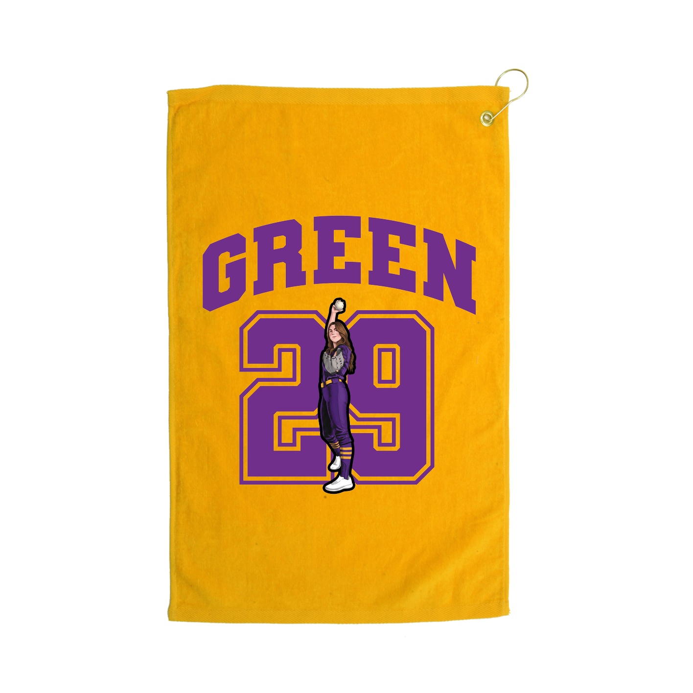 Golf Towel — Number in Gold