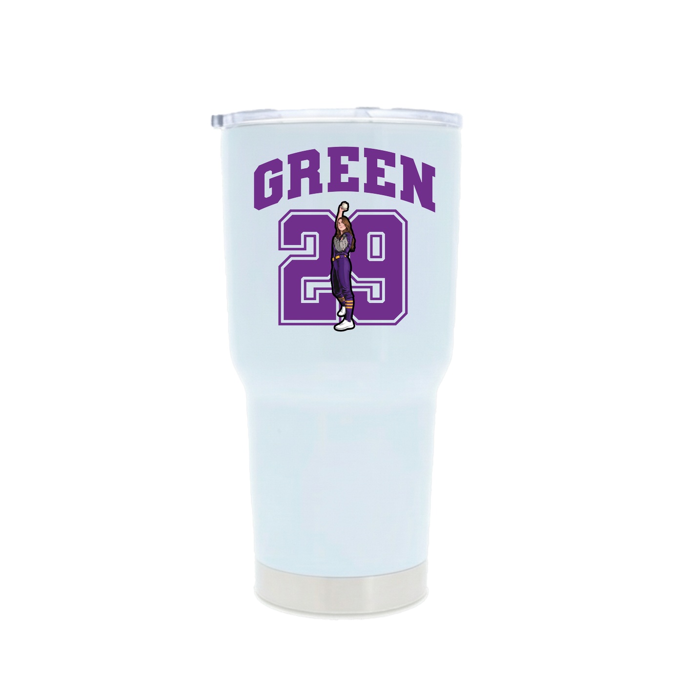 30oz Stainless Steel Tumbler — Number in White