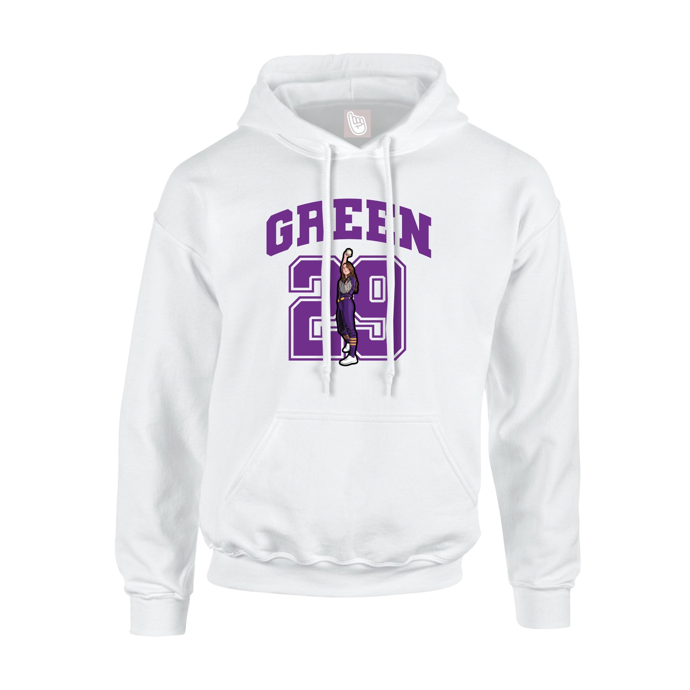 Youth Hoodie — Number in White
