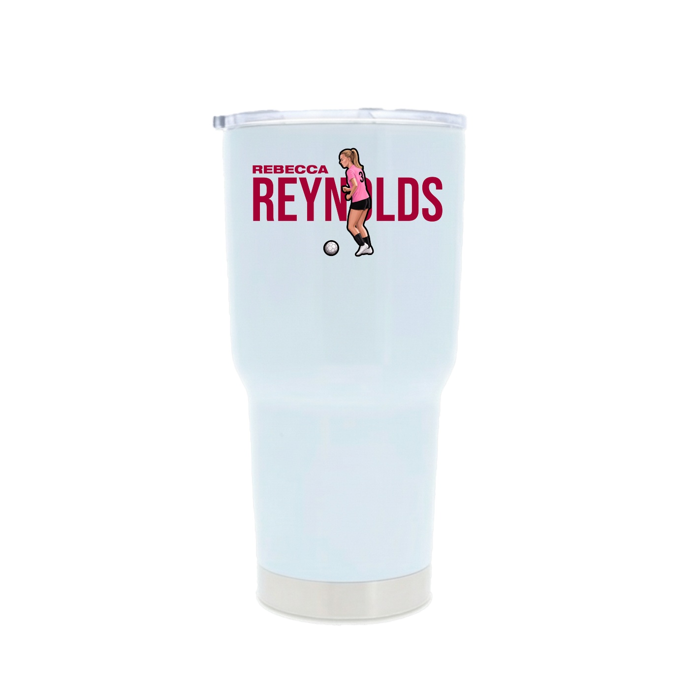30oz Stainless Steel Tumbler — Player Name in White