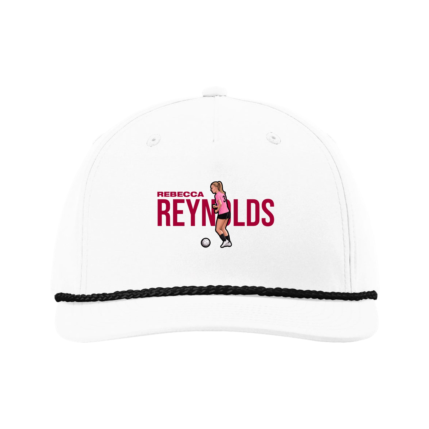 Five-Panel Classic Rope Cap — Player Name in White