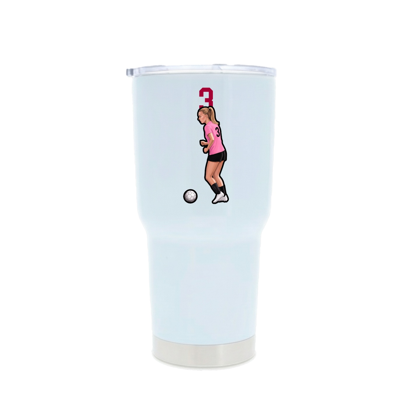 30oz Stainless Steel Tumbler — Number Top in White