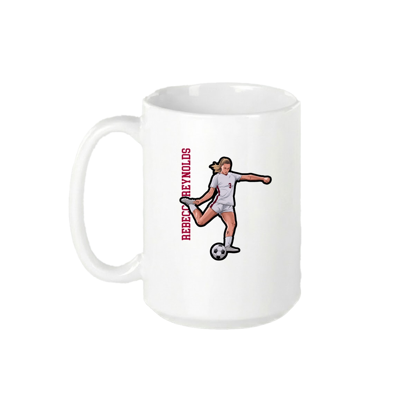 15oz Coffee Mug — Name Vertical in White