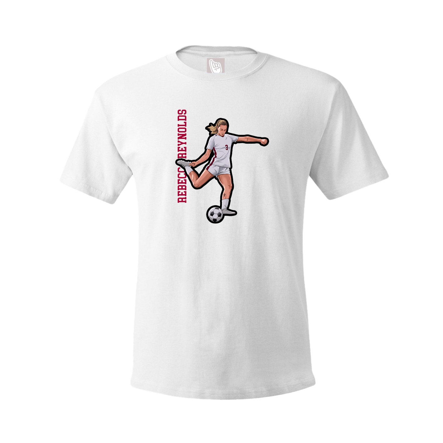 Tee — Name Vertical in White