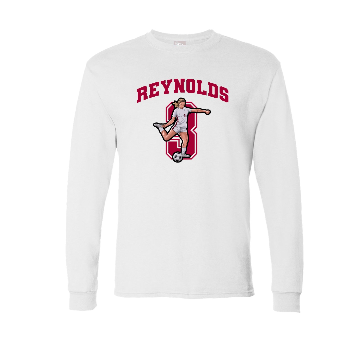 Long Sleeve Tee — Number in White