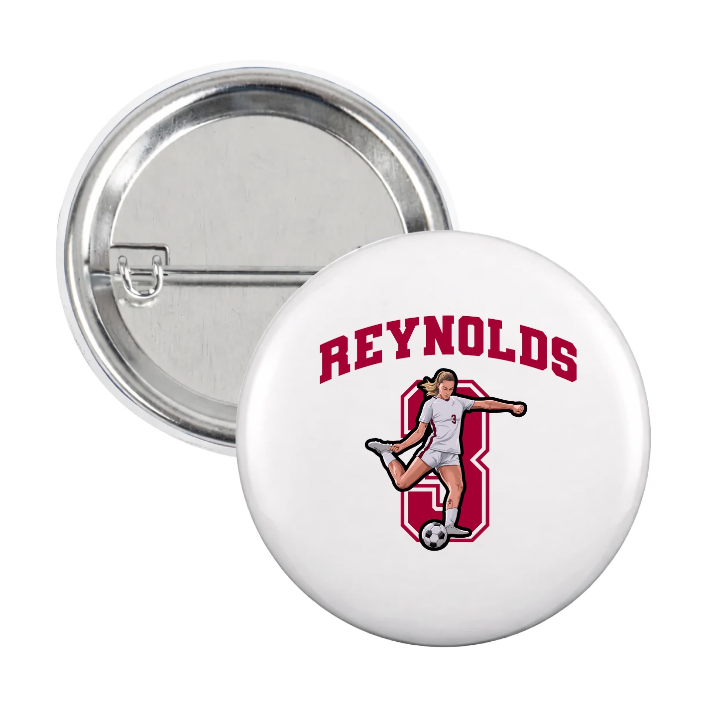 Game Day Button — Number in White