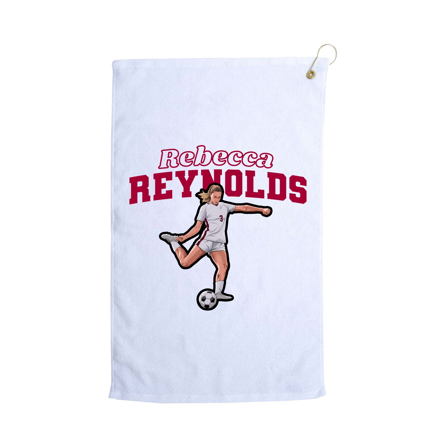 Golf Towel — Name Arch in White