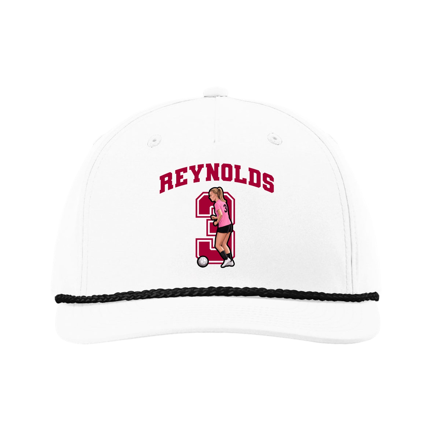 Five-Panel Classic Rope Cap — Number in White