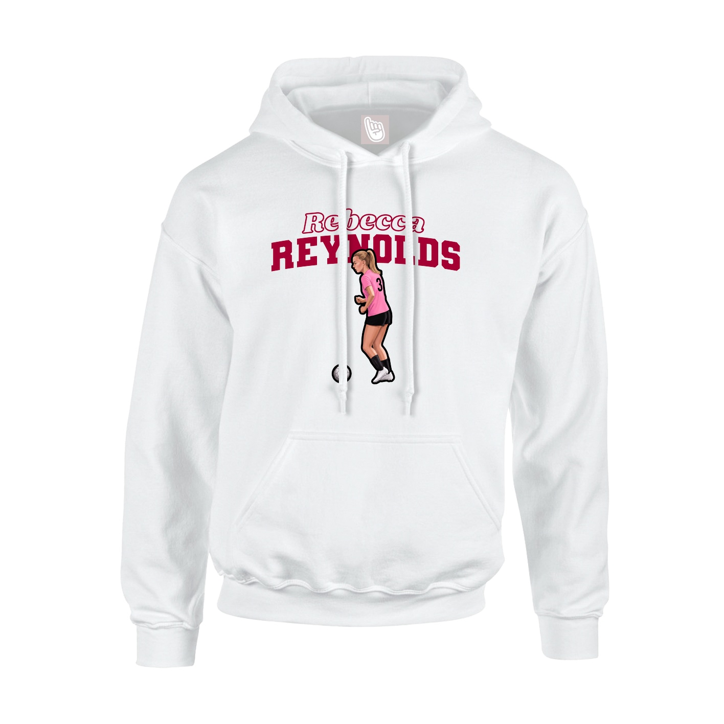Youth Hoodie — Name Arch in White