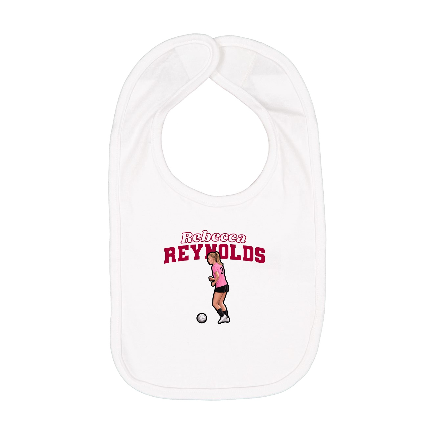 Infant Bib — Name Arch in White