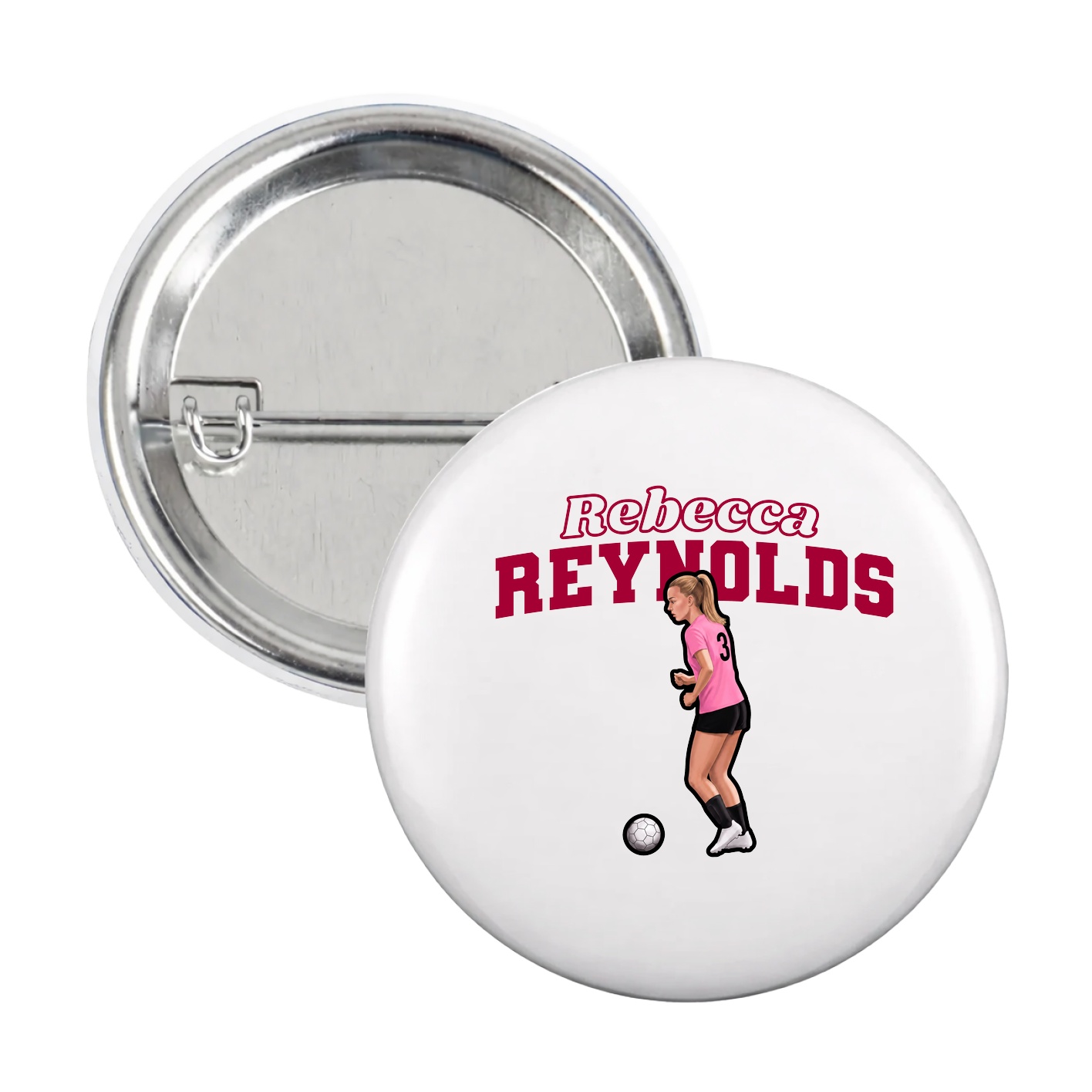 Game Day Button — Name Arch in White