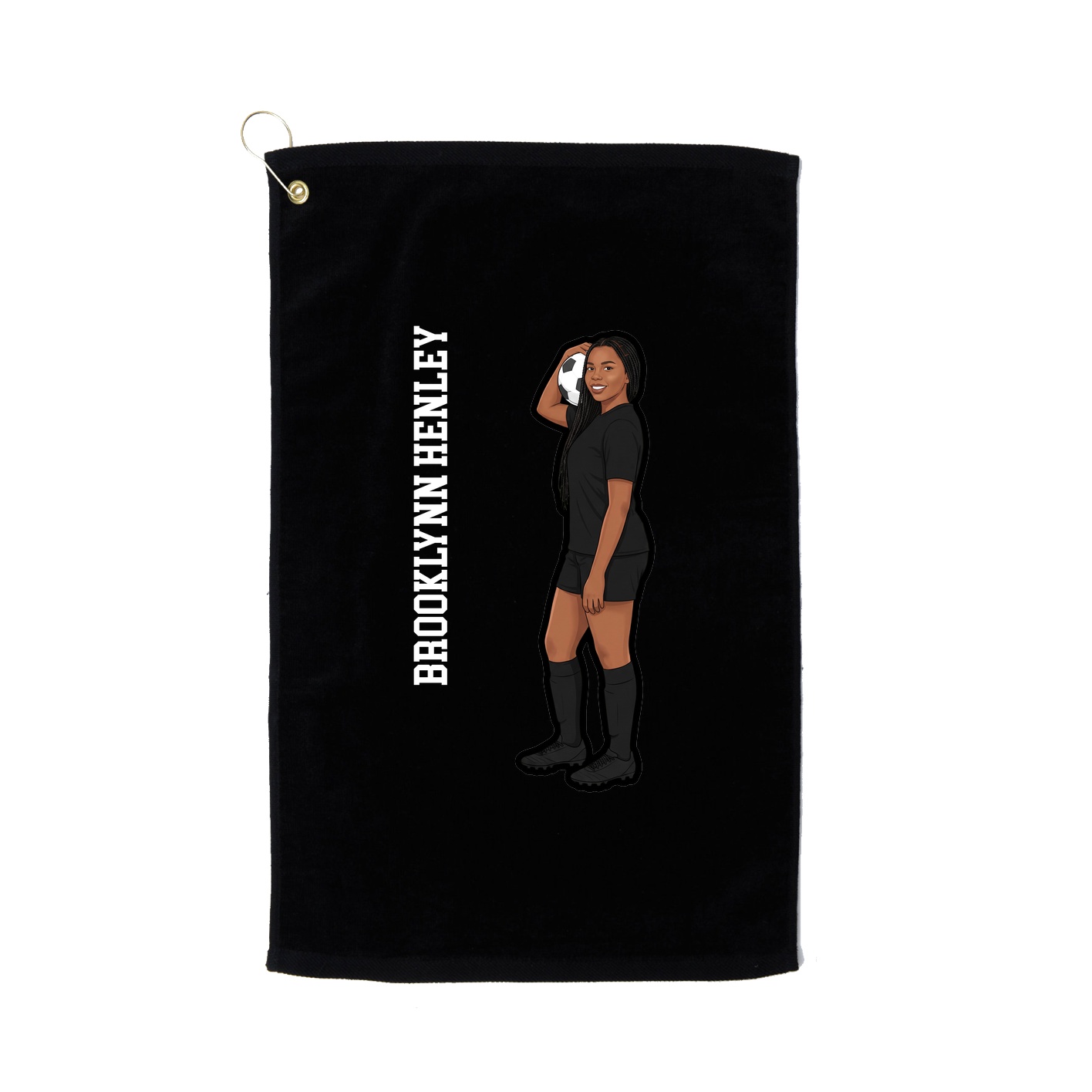 Golf Towel — Name Vertical in Black