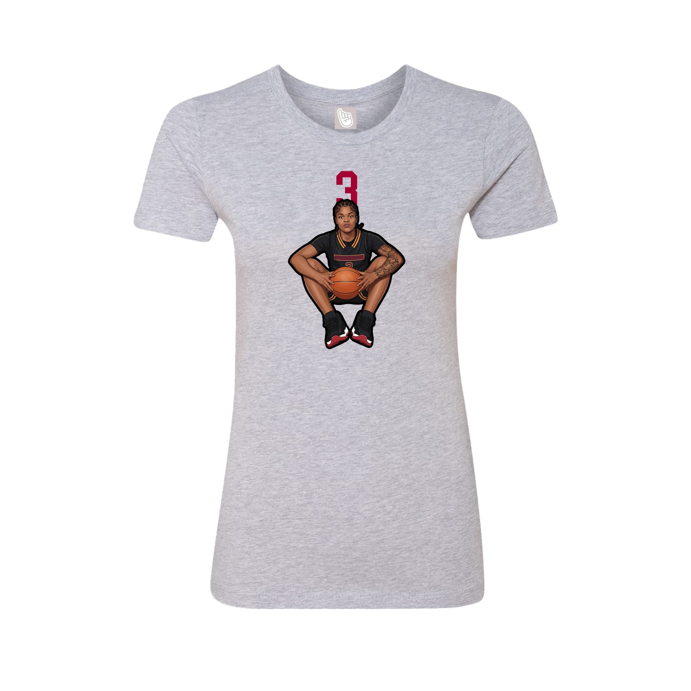 Fitted Women's Tee — Number Top in Grey