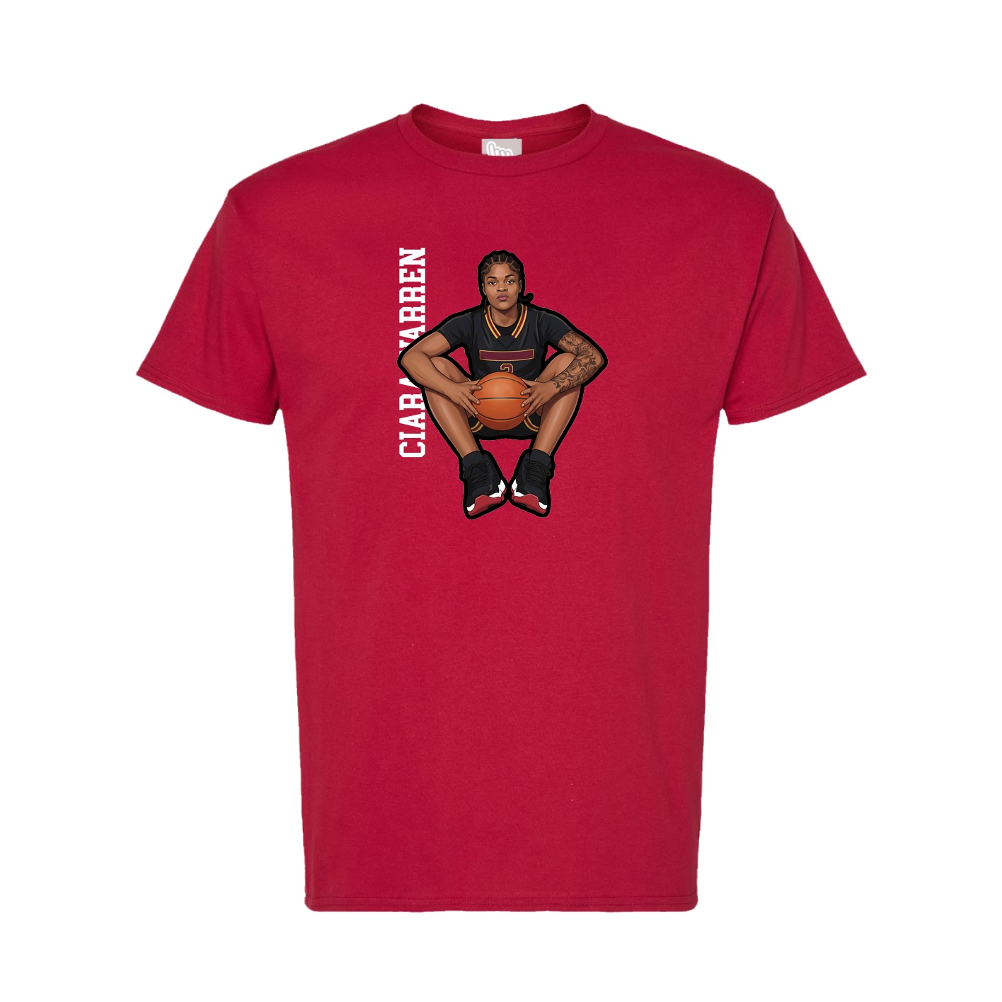 Tee — Name Vertical in Crimson