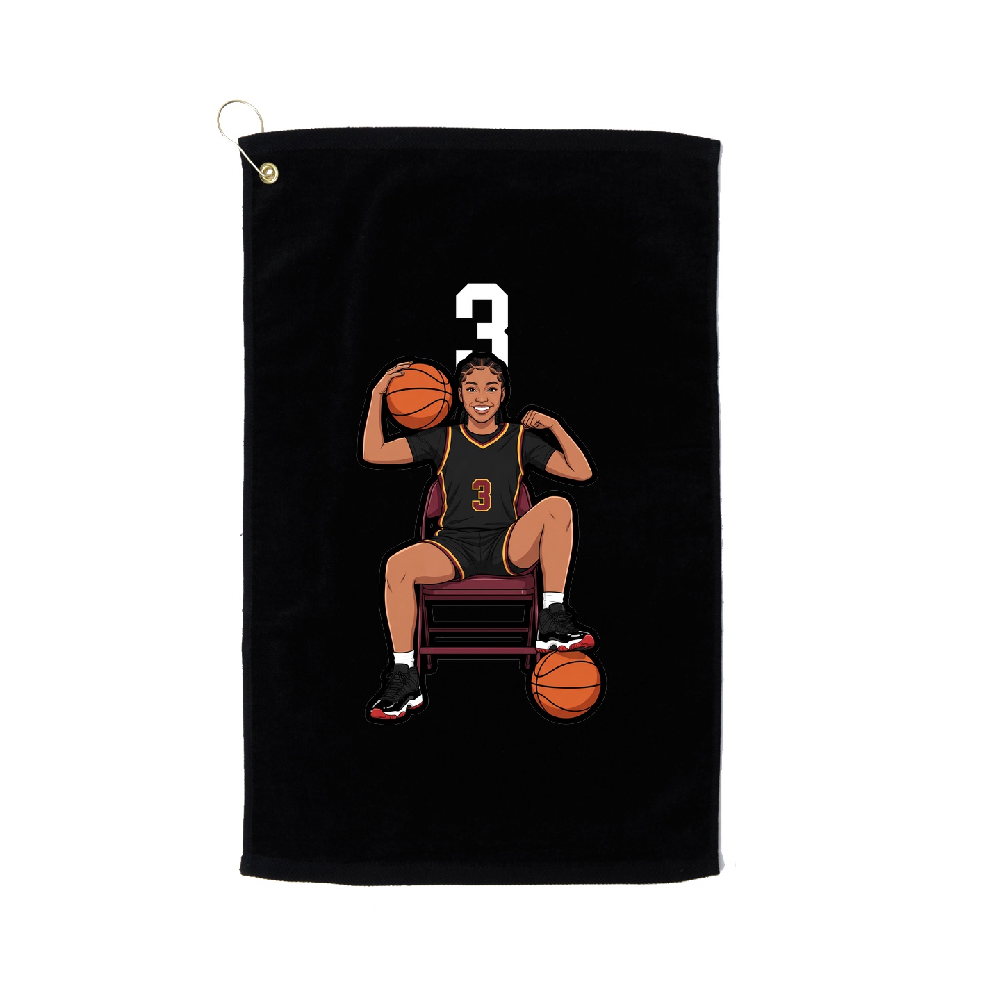 Golf Towel — Number Top in Black