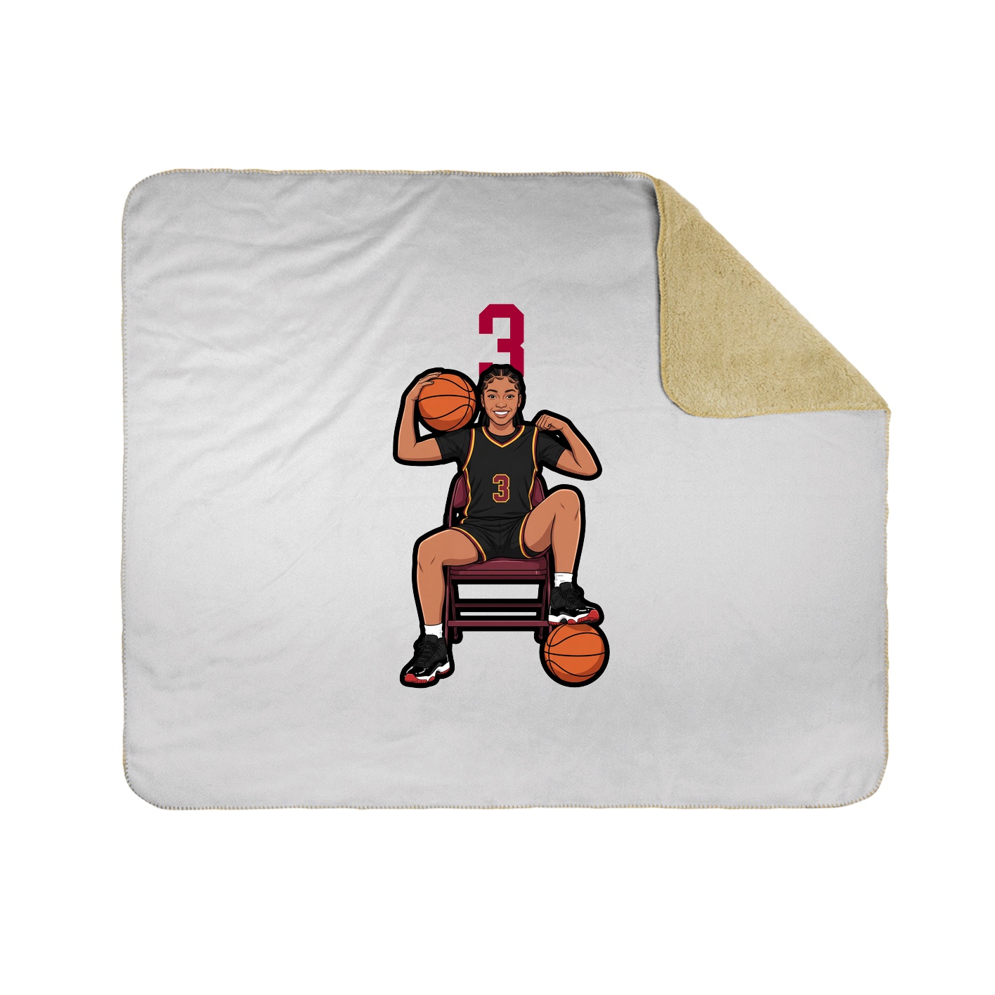 Throw Blanket — Number Top in White