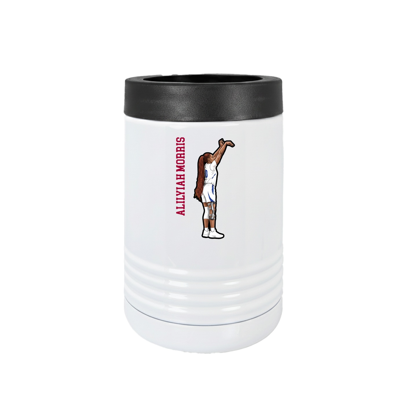Beverage Holder — Name Vertical in White