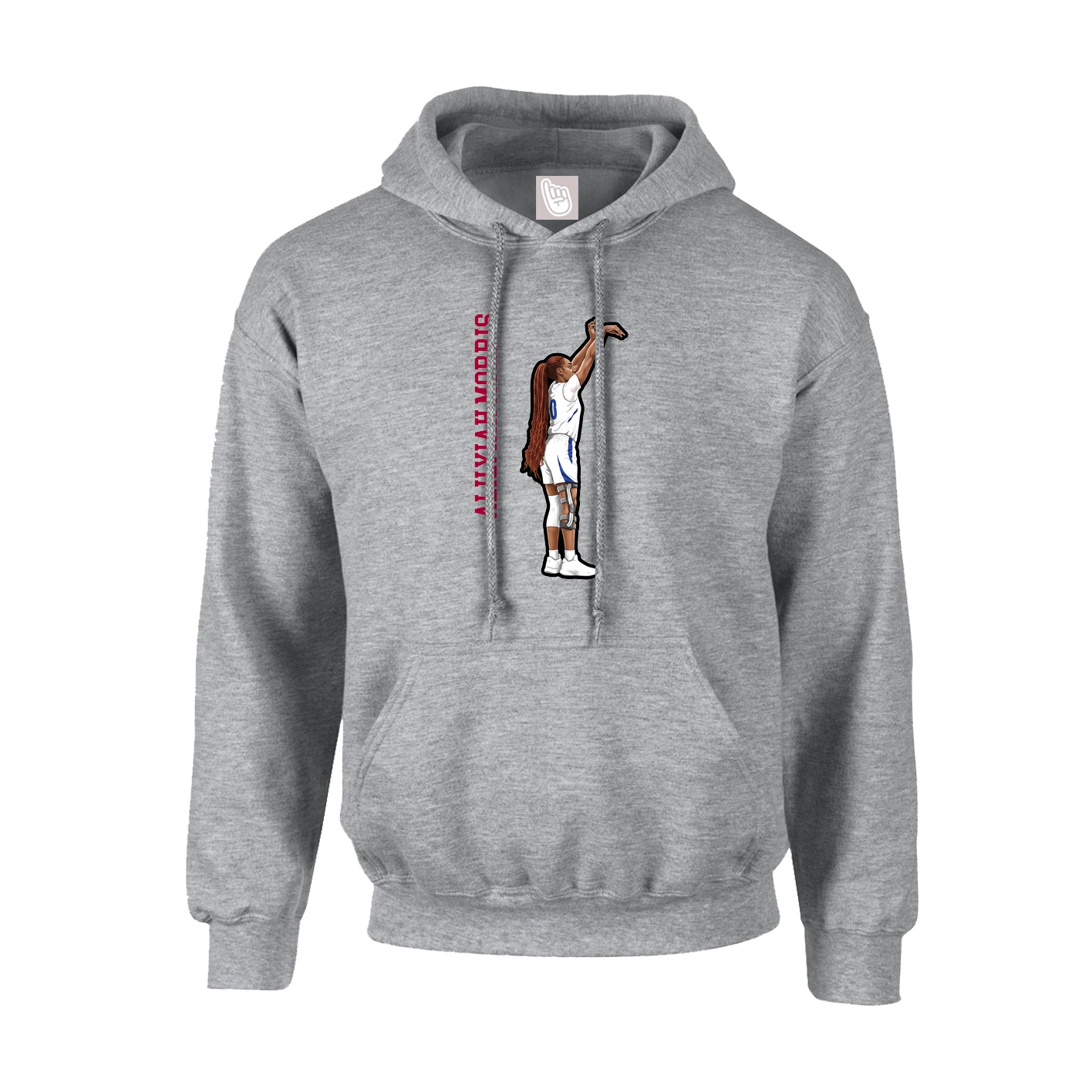 Hoodie — Name Vertical in Grey