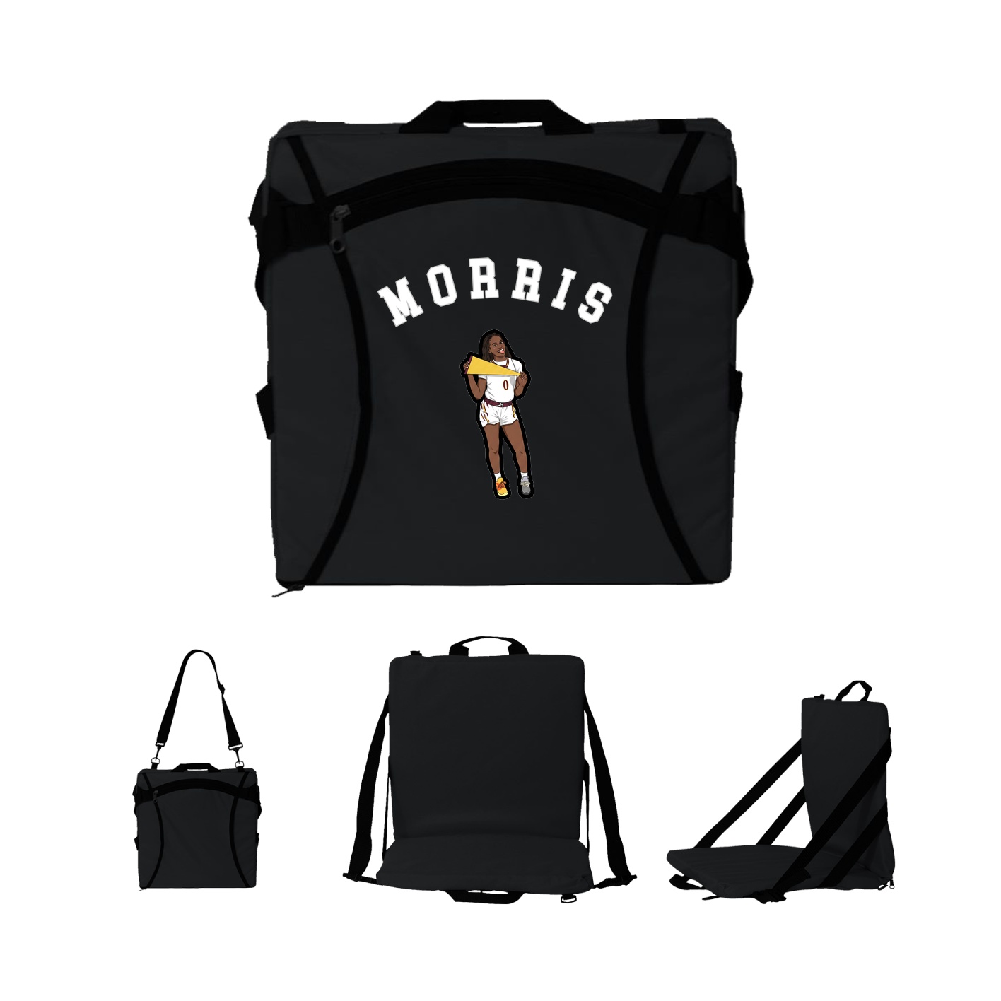 Folding Stadium Seat — Shirsey Arch in Black