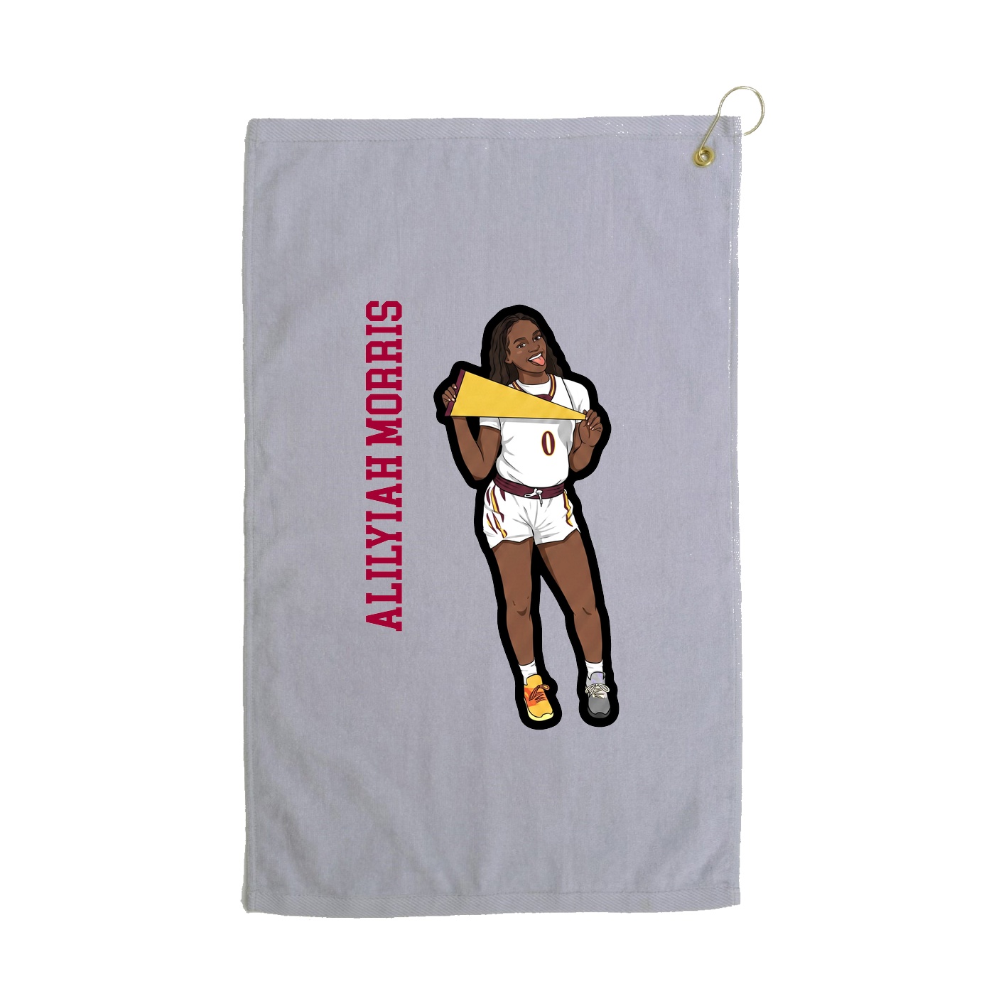 Golf Towel — Name Vertical in Grey
