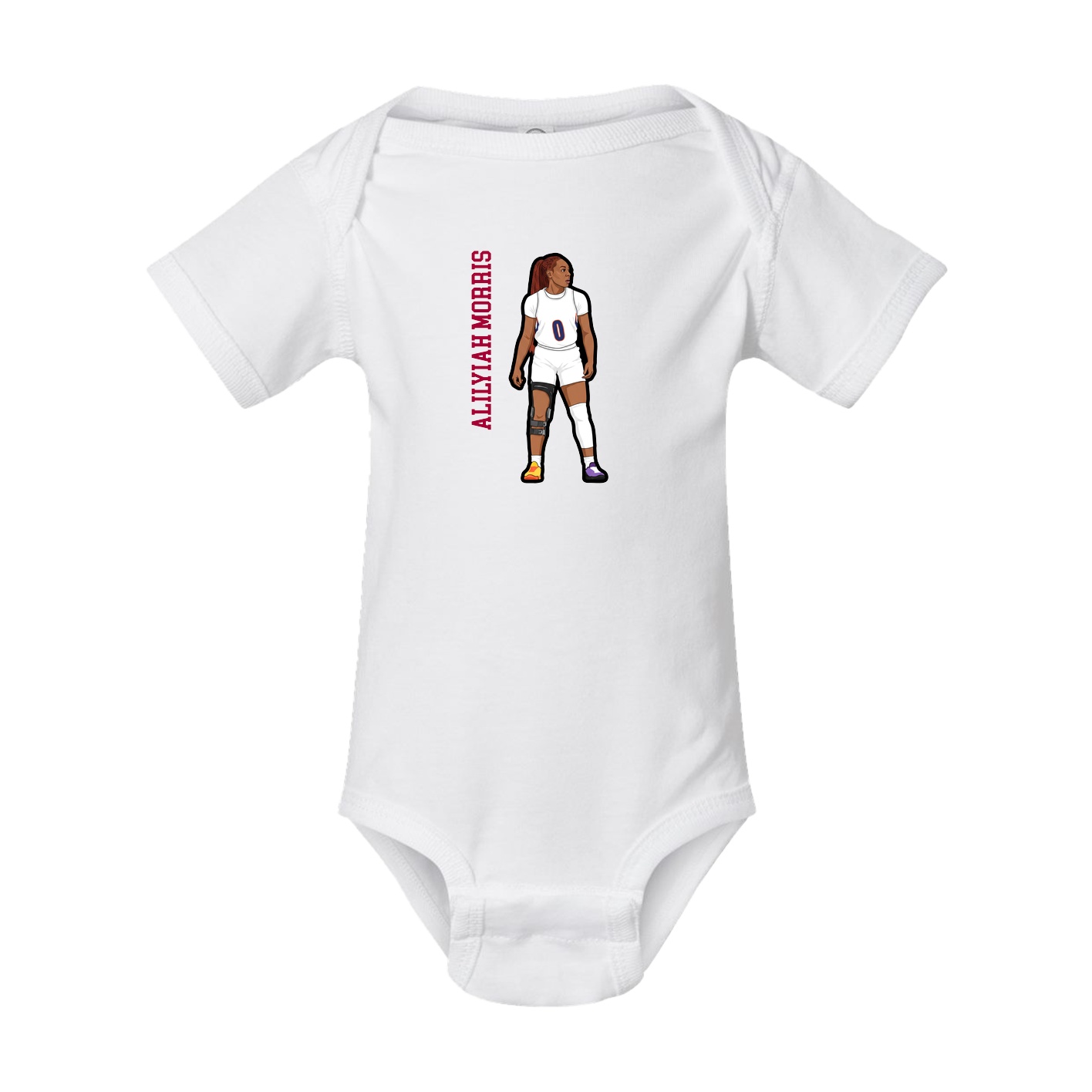 Baby Onesie — Name Vertical in White