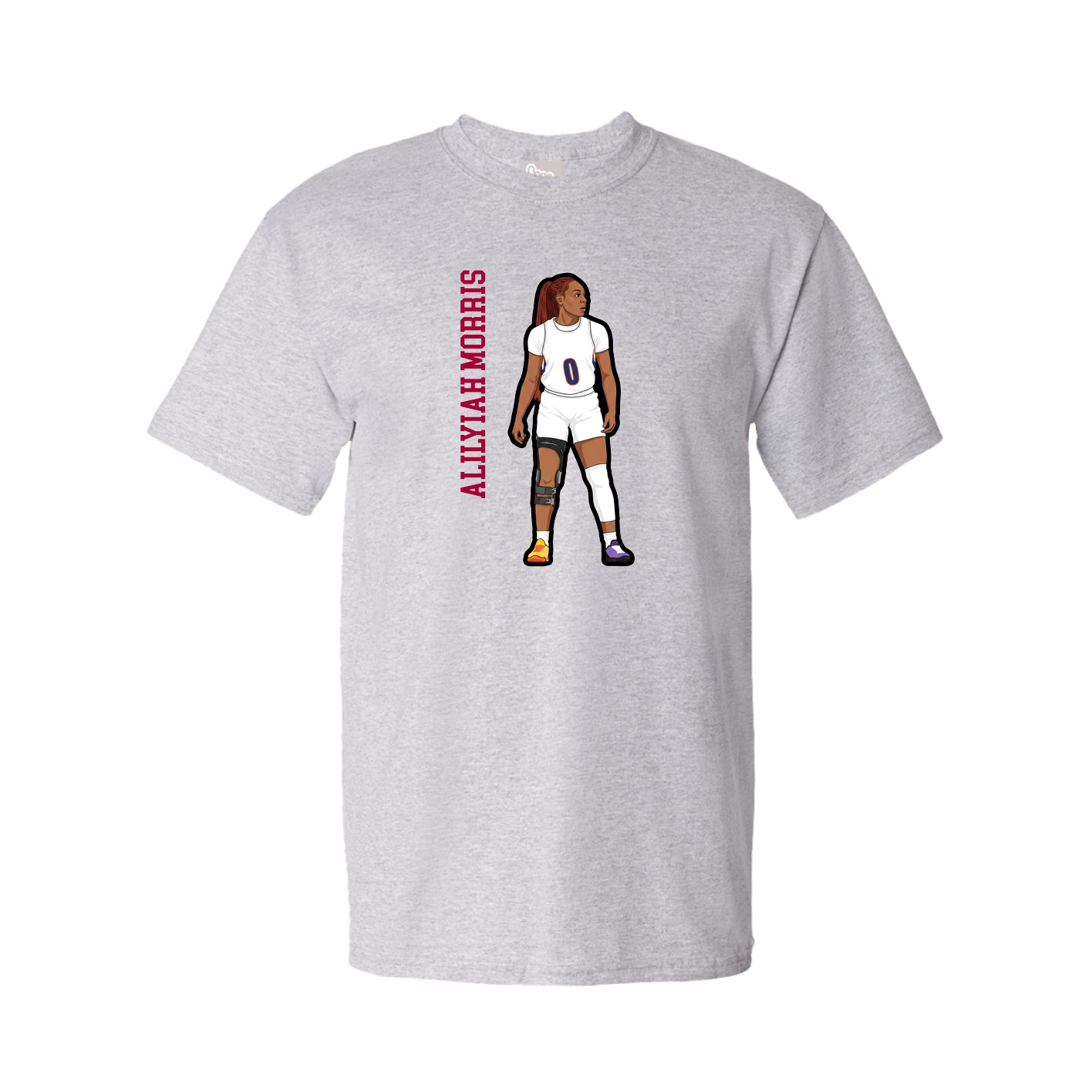 Youth Tee — Name Vertical in Grey