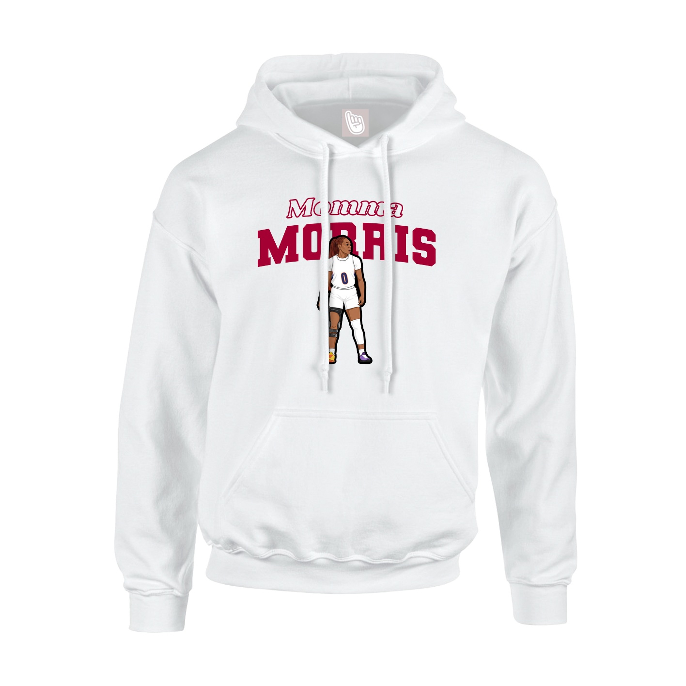 Youth Hoodie — Mothers Day Block in White