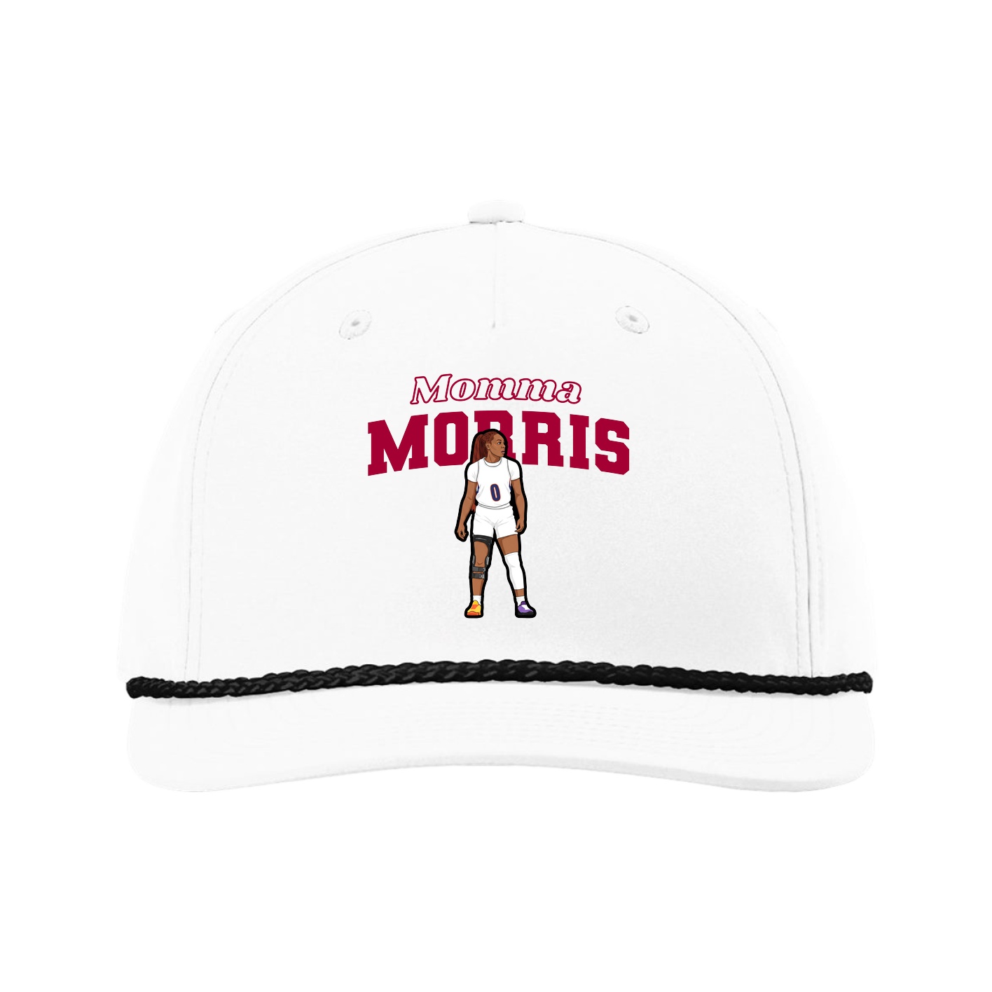 Five-Panel Classic Rope Cap — Mothers Day Block in White