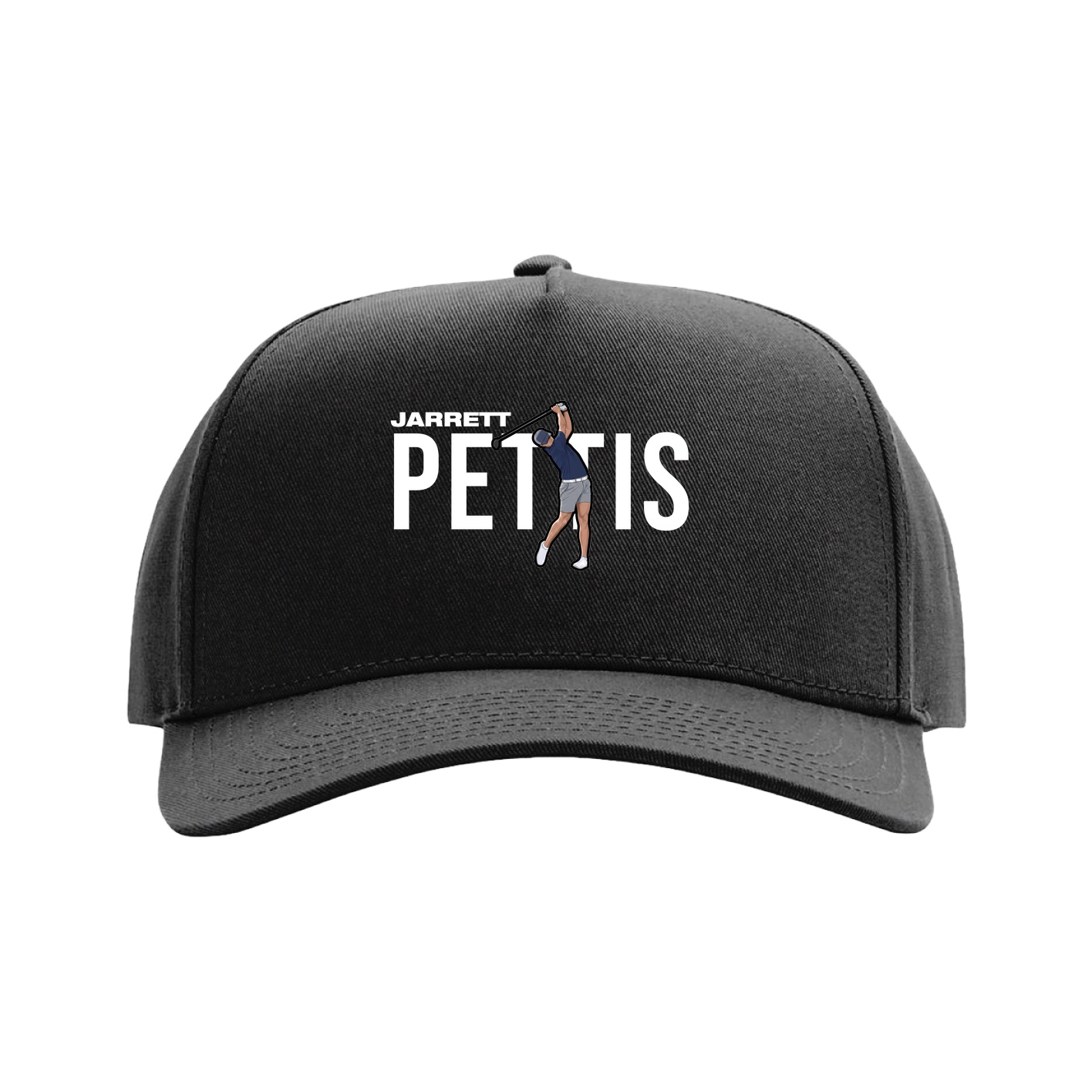 Full Fabric Five-Panel Champ Cap — Player Name in Black