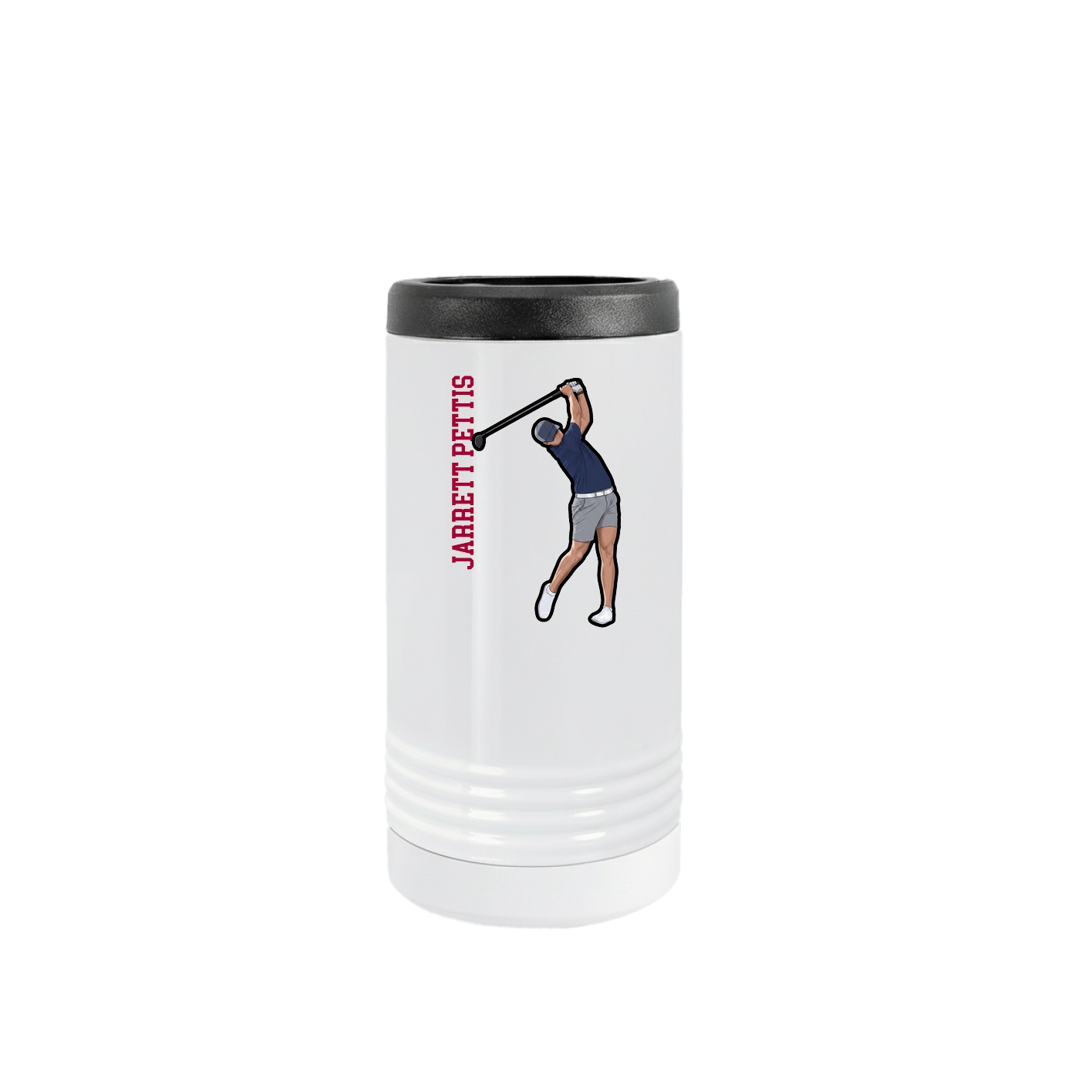 Slim Beverage Holder — Name Vertical in White