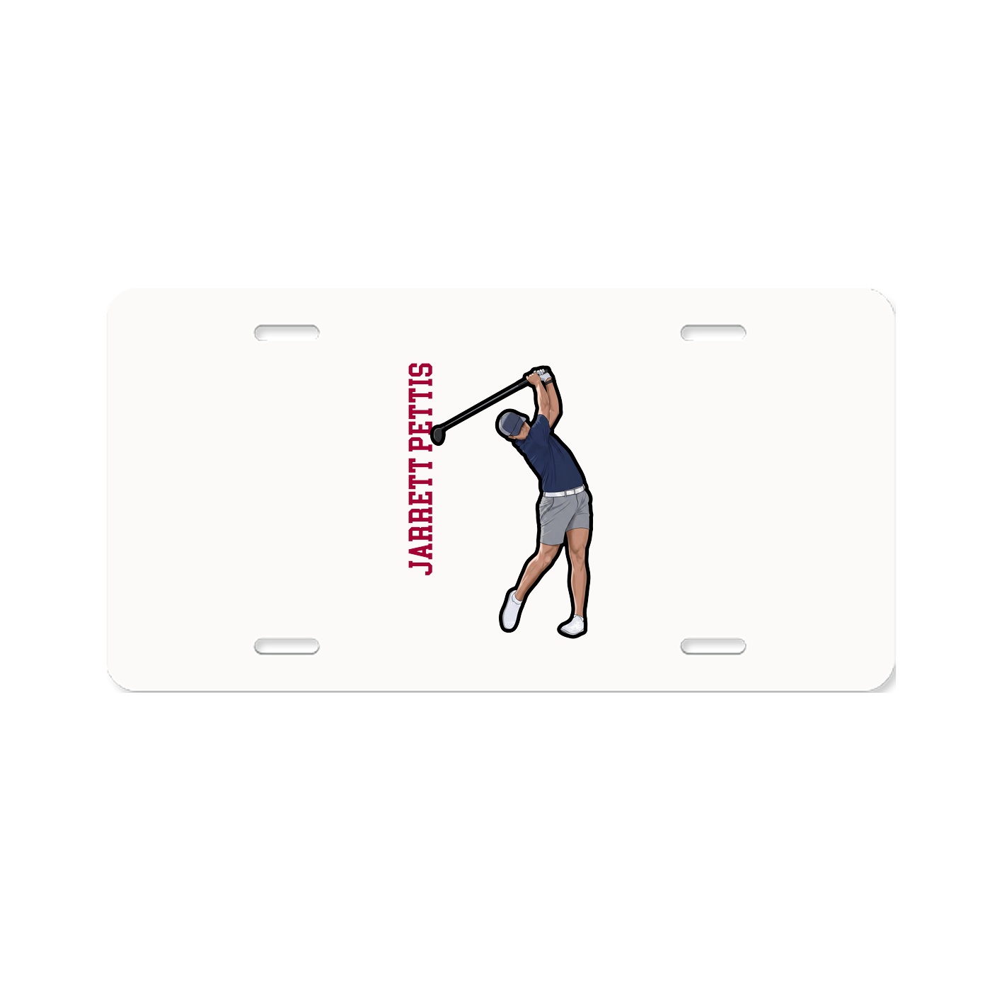 License Plate — Name Vertical in Classic