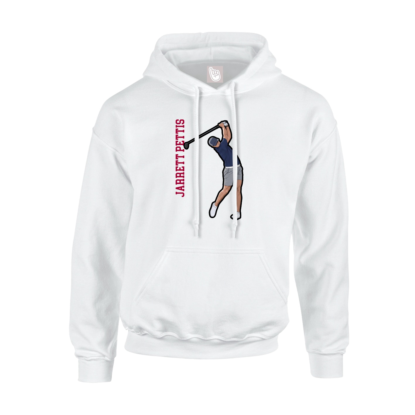 Youth Hoodie — Name Vertical in White