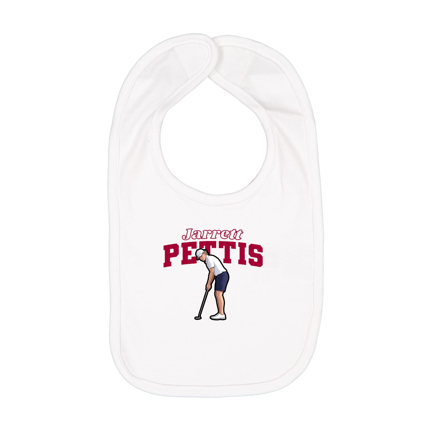 Infant Bib — Name Arch in White