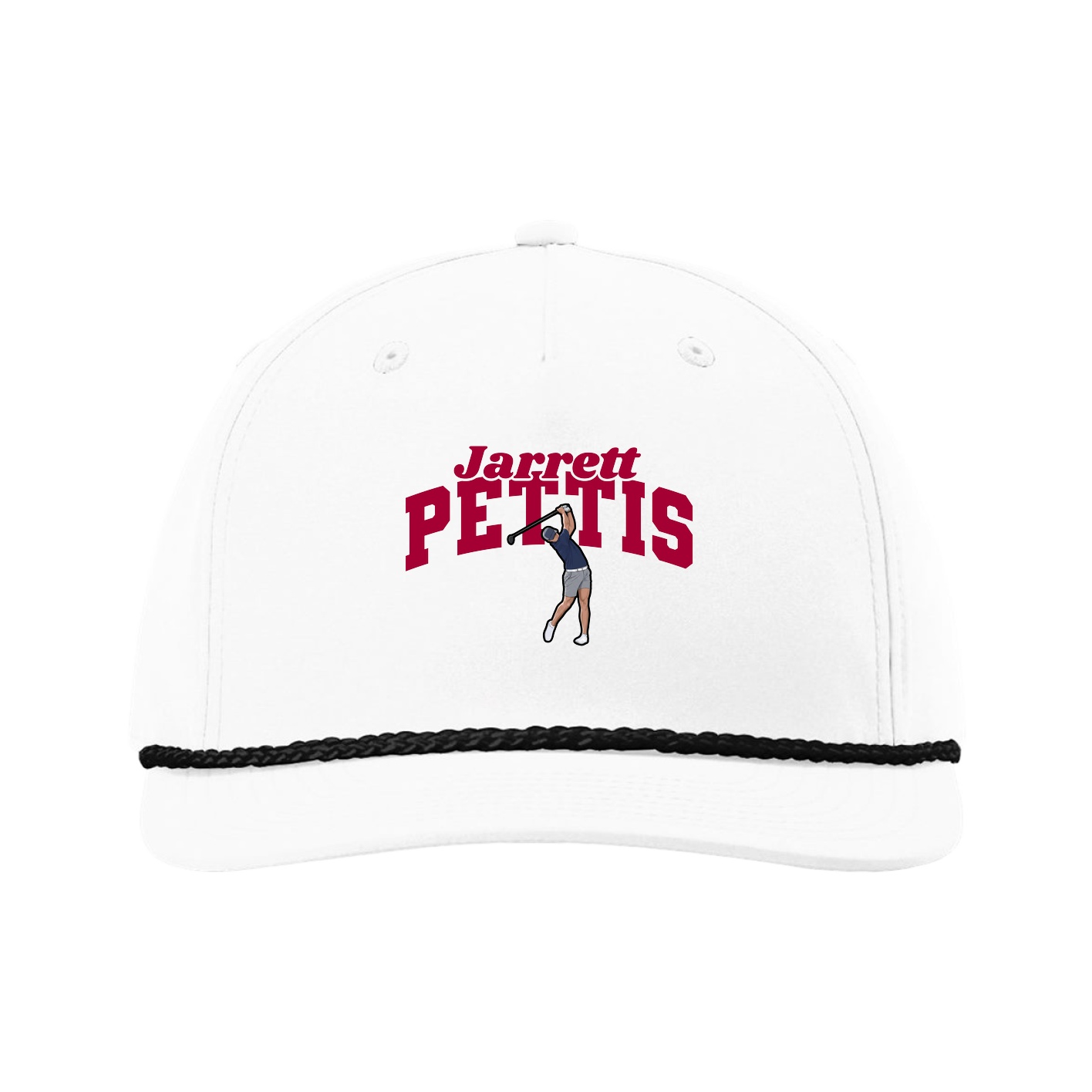 Five-Panel Classic Rope Cap — Signature Arch in White