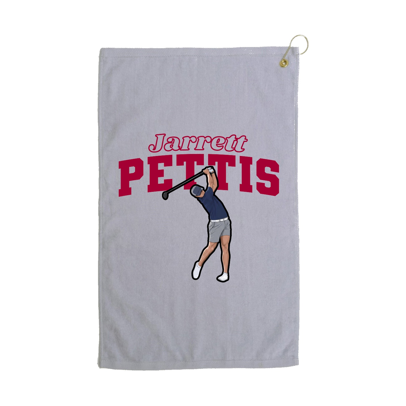Golf Towel — Name Arch in Grey