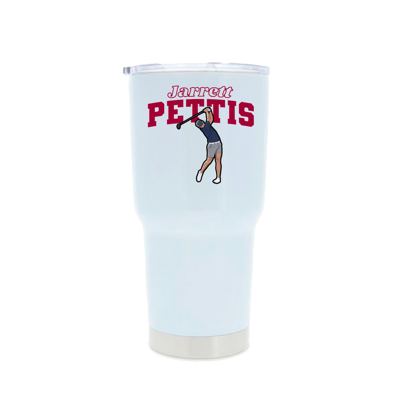 30oz Stainless Steel Tumbler — Name Arch in White