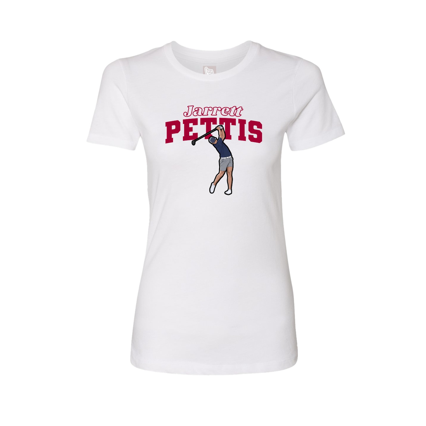Fitted Women's Tee — Name Arch in White