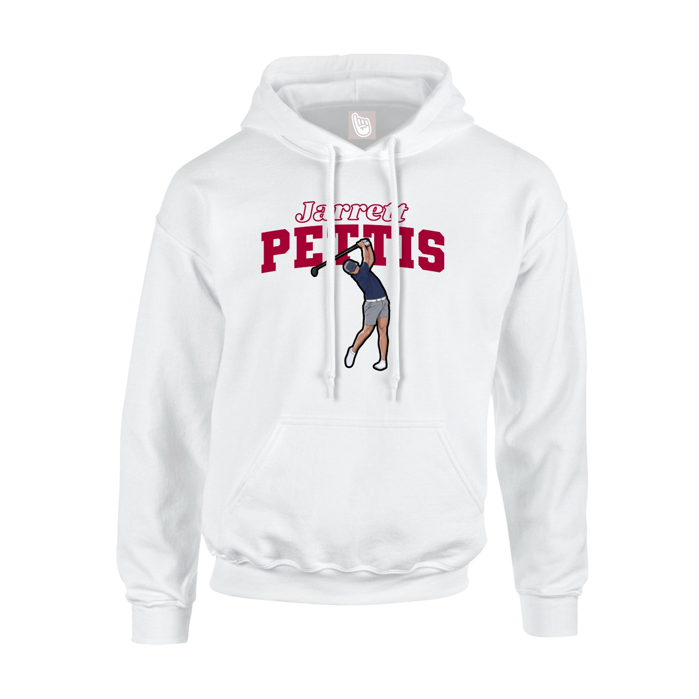 Youth Hoodie — Name Arch in White