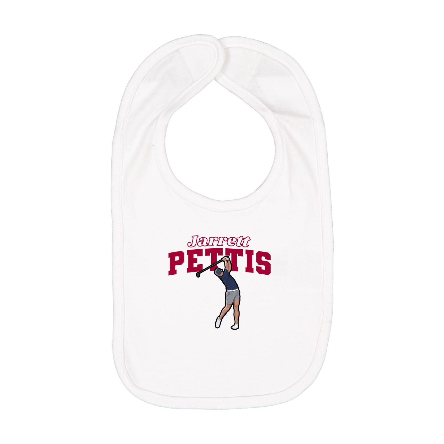 Infant Bib — Name Arch in White